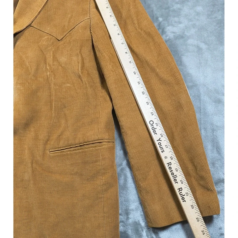 Vintage Circle S Blazer Mens 48 Long Brown Corduroy Elbow Patches Cowboy Western